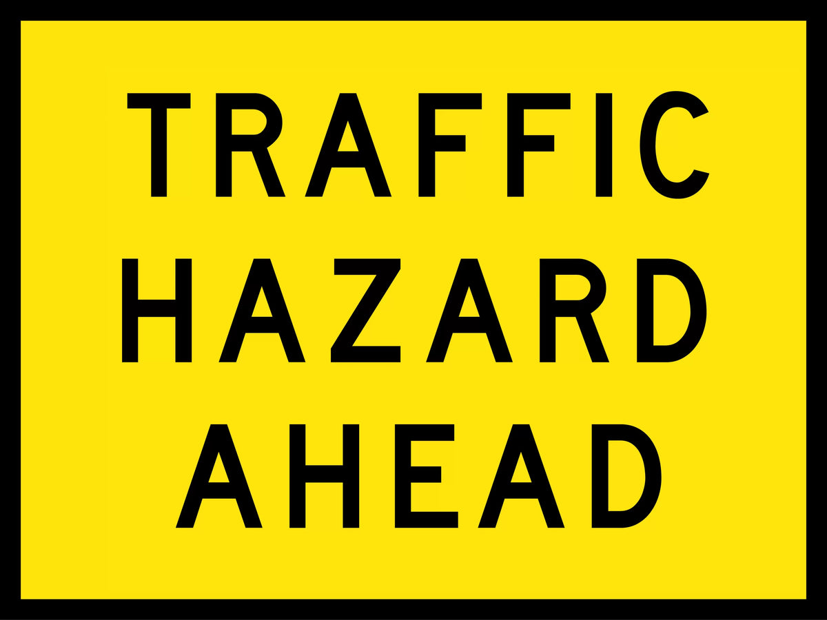 1200x600mm 6mm Corflute Class 1 Reflective Traffic Hazard Sign | Uniform Safety Signs