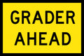 1200x600mm 6mm Corflute Class 1 Reflective Grader Ahead Sign