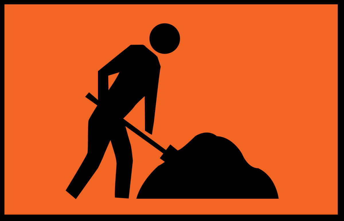 1200x600mm 6mm Corflute Class 1 Reflective Symbolic Worker Sign | Uniform Safety Signs