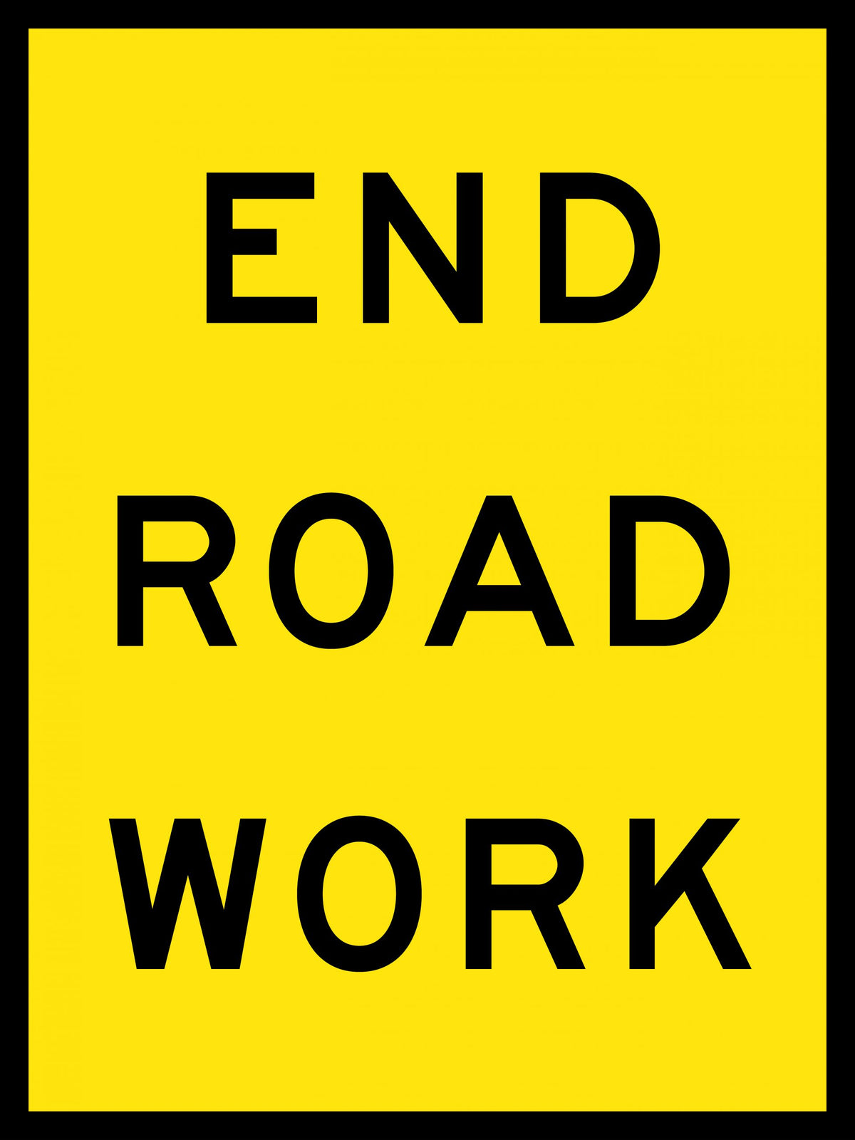 1200x600mm 6mm Corflute Class 1 Reflective End Road Work Sign