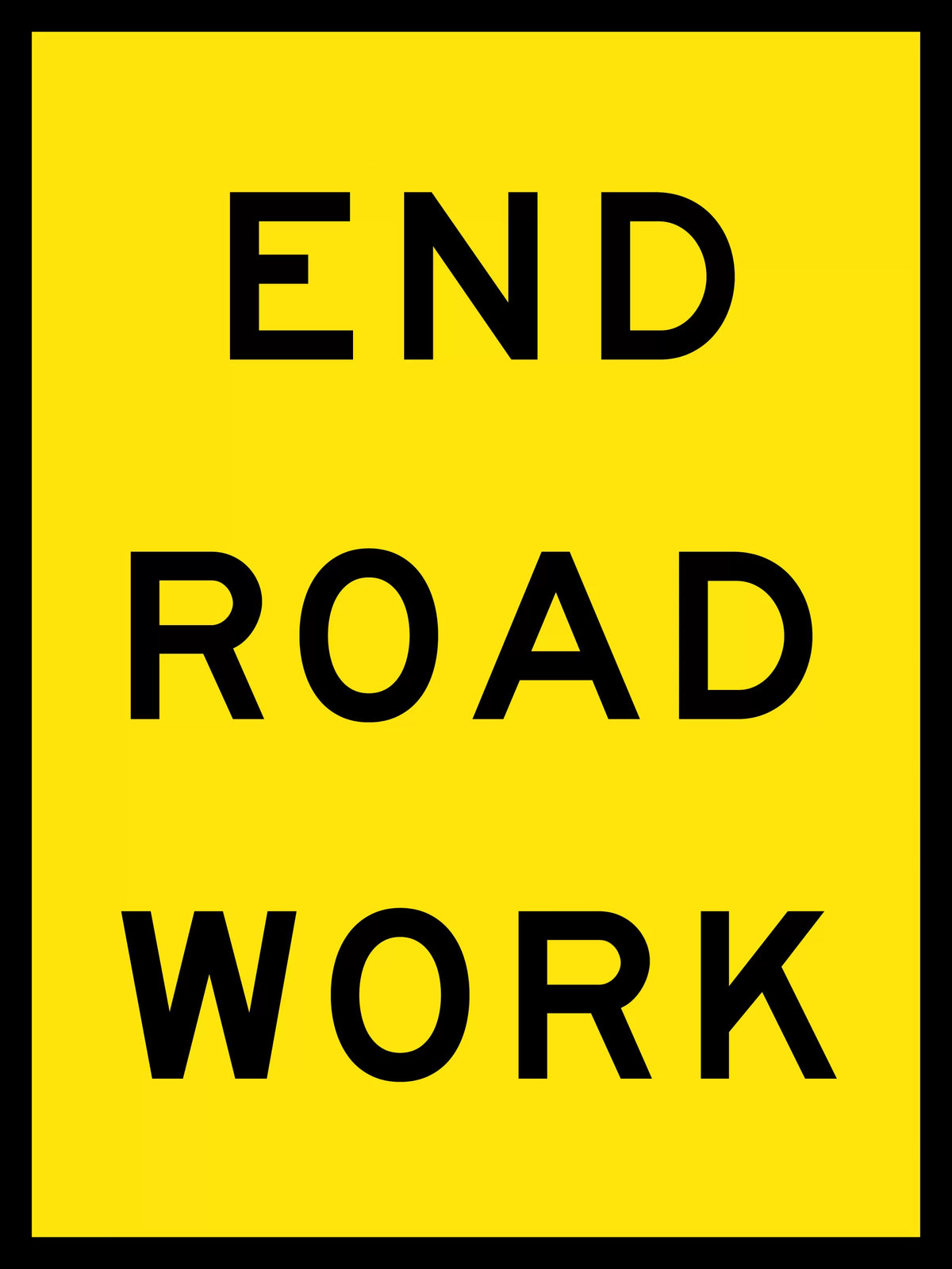 900x1200mm End Road Work Sign | Traffic Management | Uniform Safety Signs