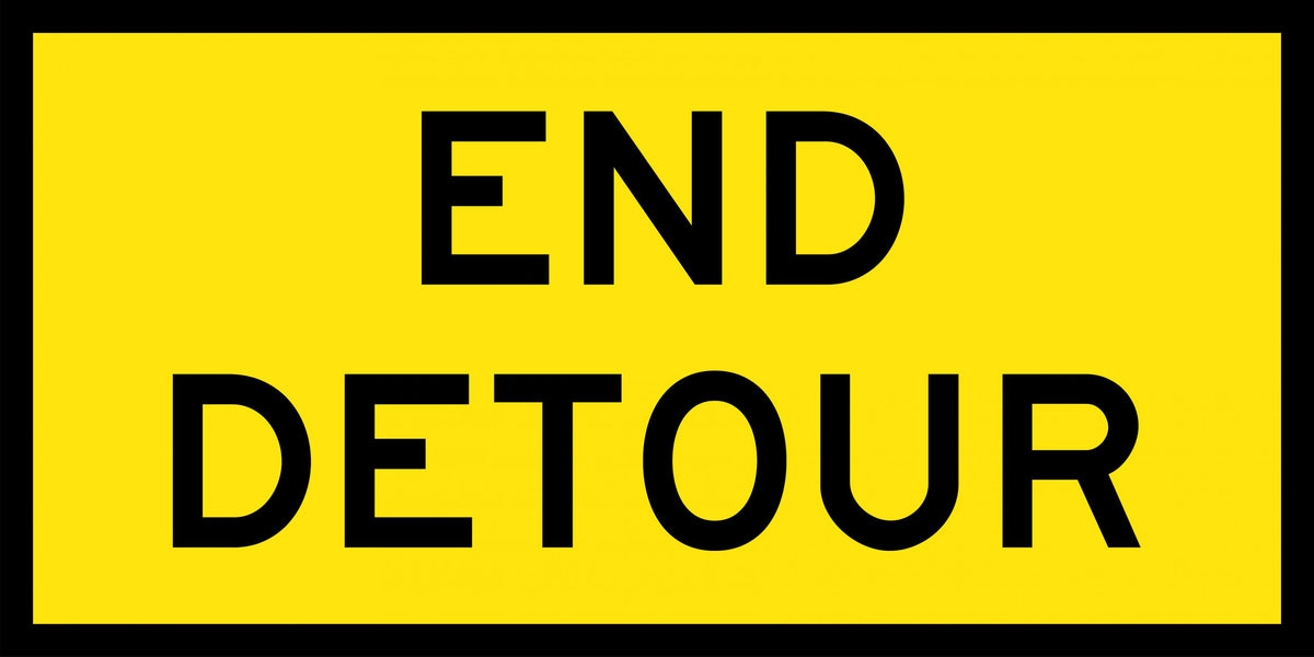 900x600mm Metal Class 1 Reflective End Detour Sign