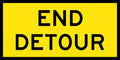 1200x600mm 6mm Corflute Class 1 Reflective End Detour Sign
