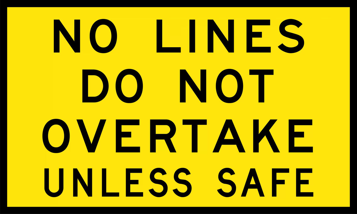 1200x600mm 6mm Corflute Class 1 Reflective No Lines Do Not Overtake Sign | Uniform Safety Signs