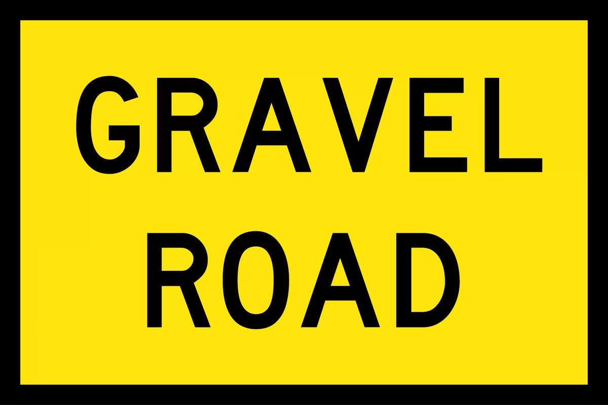 1500x900mm Boxed Edge Sign | Gravel Road Warning | Uniform Safety Signs