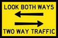 900x600mm Class 1 Reflective Sign | Two-Way Traffic | Uniform Safety Signs