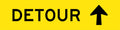 1200x300mm 6mm Corflute Detour Straight Arrow Reflective Sign