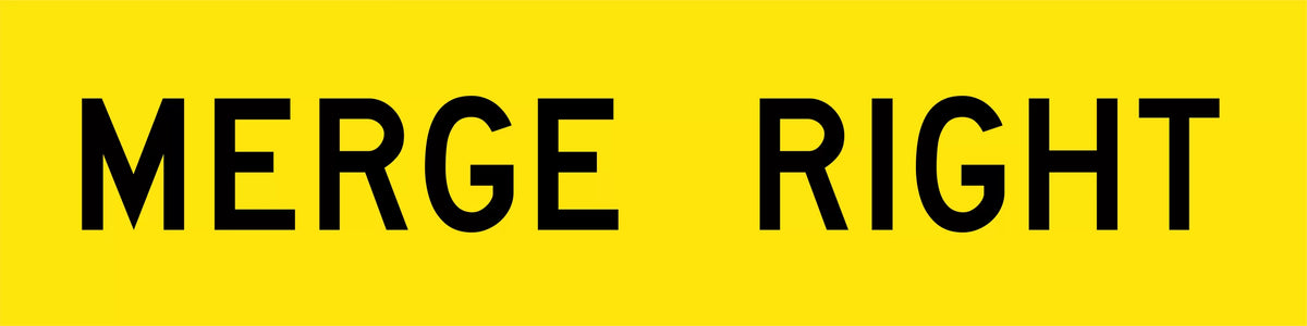 Corflute Merge Right Sign | Traffic Control | Uniform Safety Signs