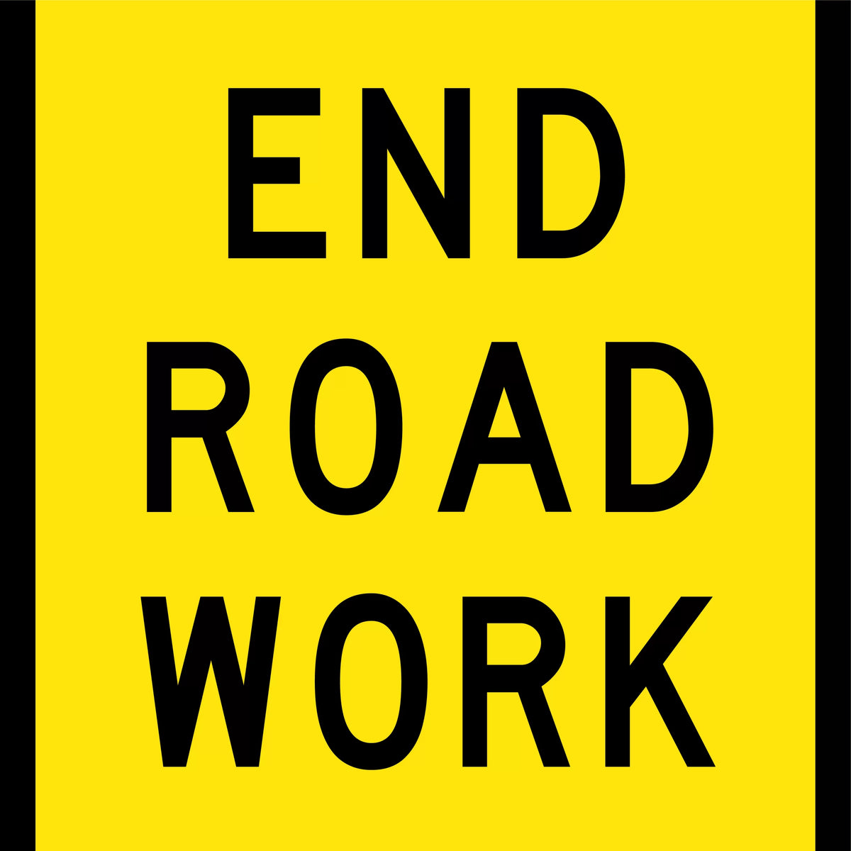 1200x600mm 6mm Corflute Class 1 Reflective End Road Work Sign | Uniform Safety Signs