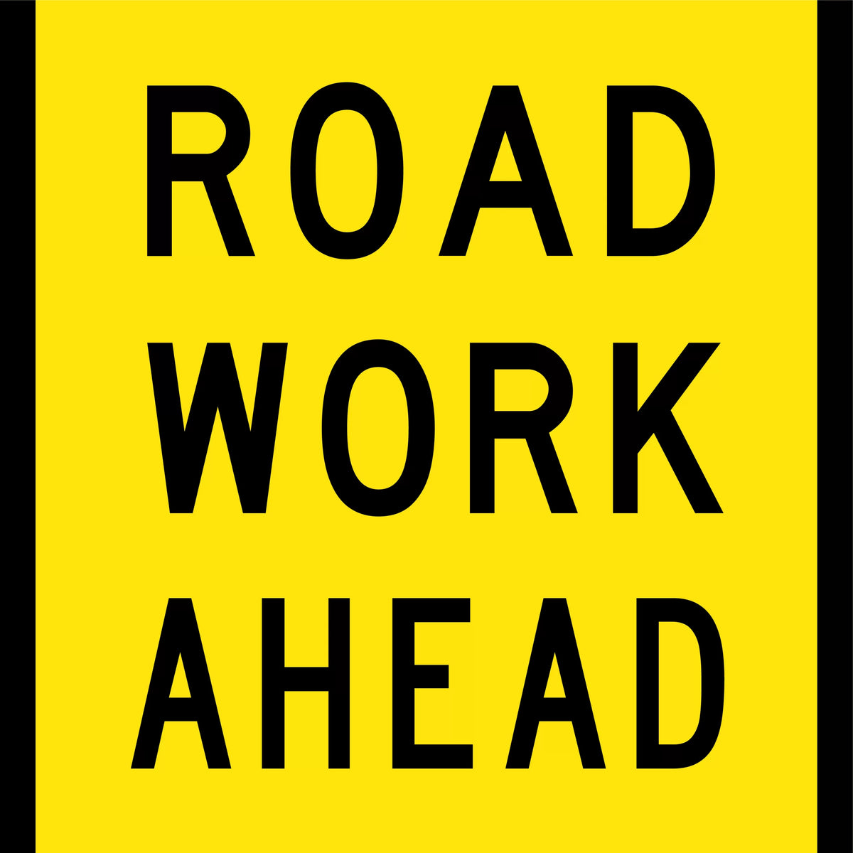 Aluminium Road Work Ahead Sign | Roadworks | Uniform Safety Signs
