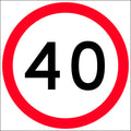 40km Speed Restriction Roundel | Site Traffic Control | Uniform Safety Signs