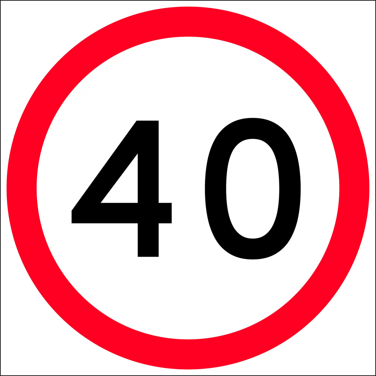 40km Speed Restriction Roundel | Site Traffic Control | Uniform Safety Signs