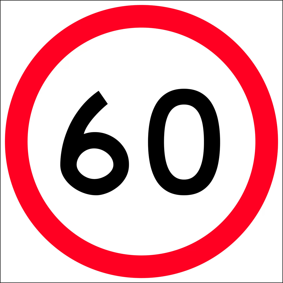 60km Roundel Speed Sign | Site Traffic Control | Uniform Safety Signs