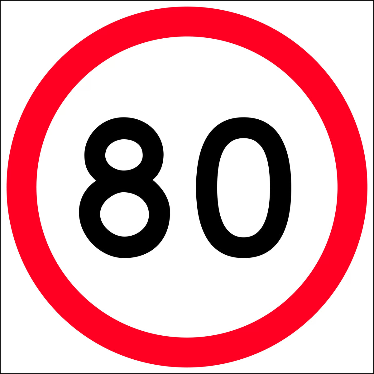 80km Speed Restriction Roundel | Site Traffic Control | Uniform Safety Signs