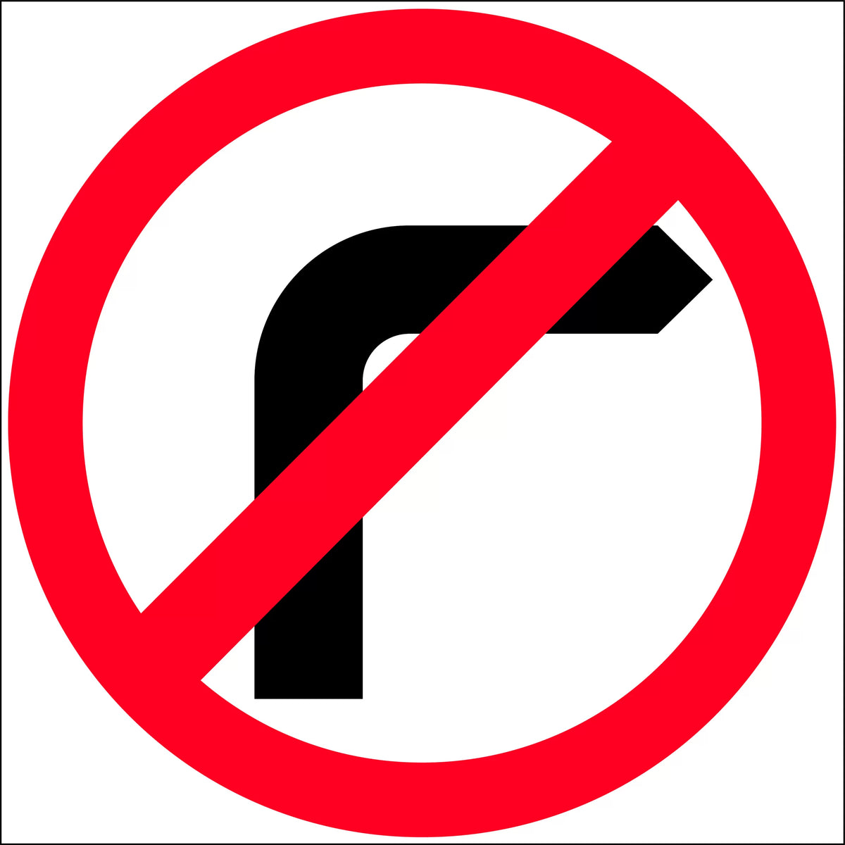 600x600mm No Right Turn Sign | Traffic Control | Uniform Safety Signs