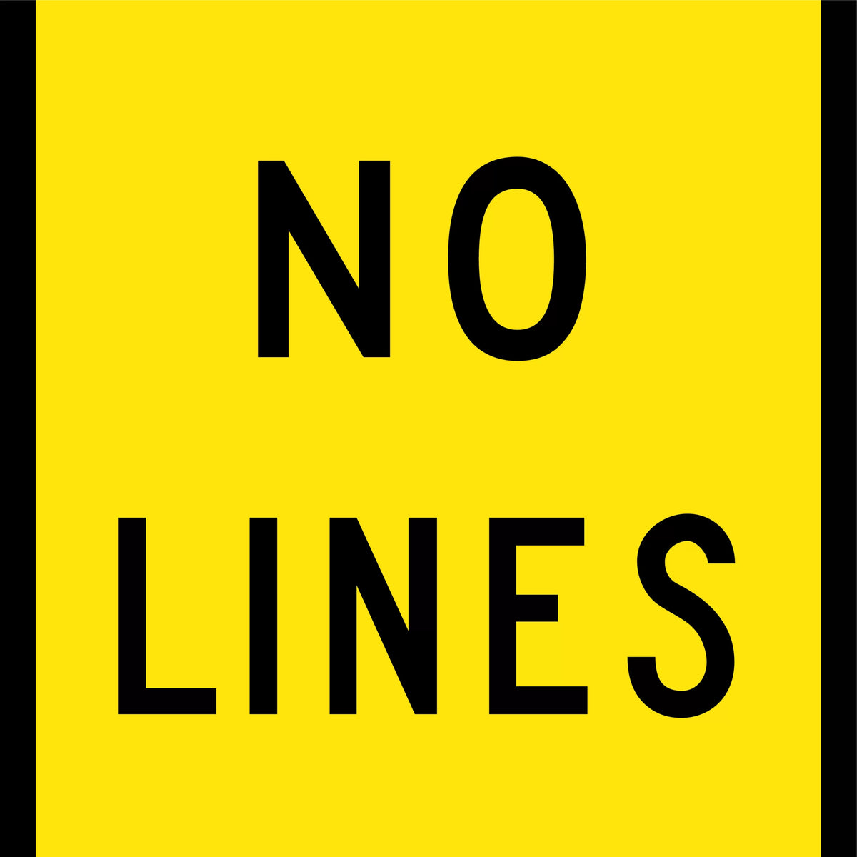 600x600mm Corflute No Lines Sign | Site Entrances | Uniform Safety Signs
