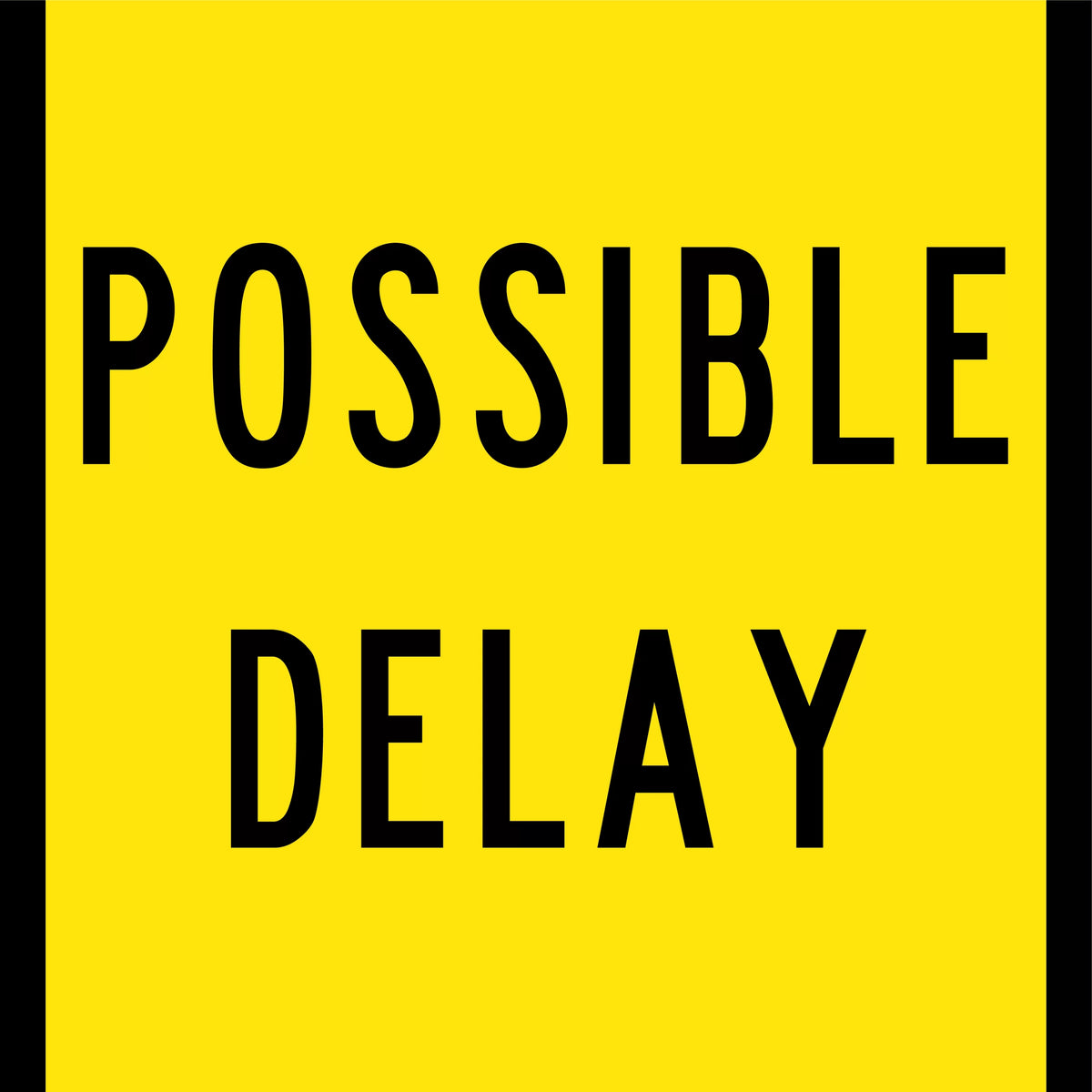 600x600mm Corflute Possible Delay Sign | Roadworks | Uniform Safety Signs