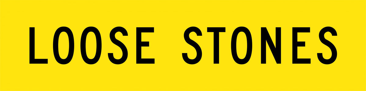 600x600mm 6mm Corflute Loose Stones Reflective Warning Sign