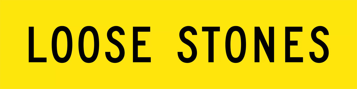 1200x300mm Loose Stones Sign | Roadworks & Civil | Uniform Safety Signs