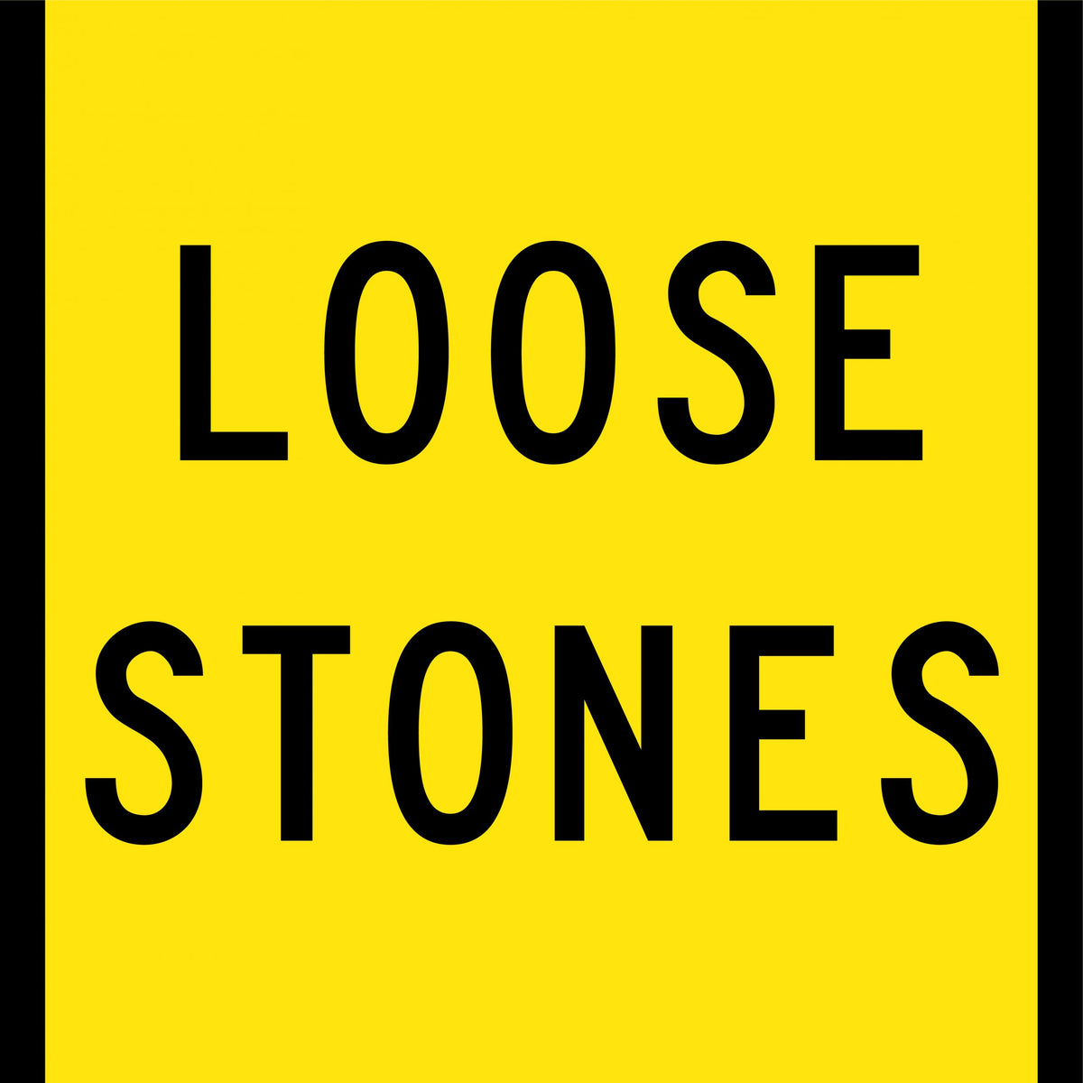 1200x300mm 6mm Corflute Class 1 Reflective Loose Stones Sign