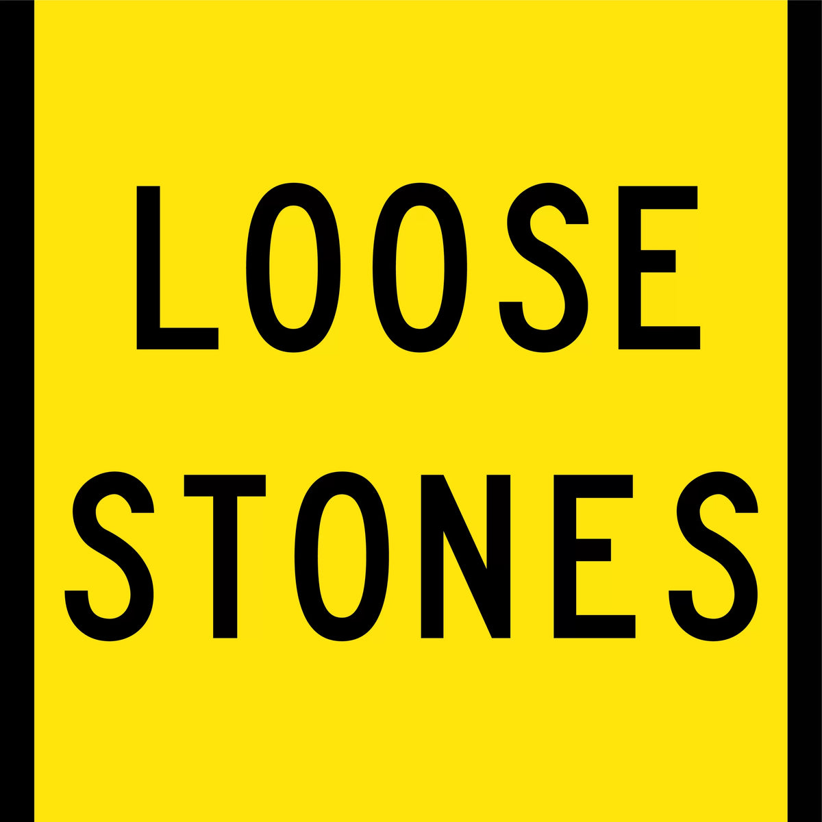 600x600mm Loose Stones Sign | Roadwork Sites | Uniform Safety Signs