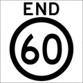 600x600mm End 60km Sign | Roadworks & Site Access | Uniform Safety Signs