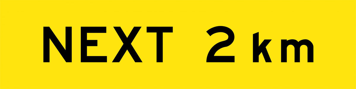 1200x300mm 6mm Corflute Class 1 Reflective Next KM Sign