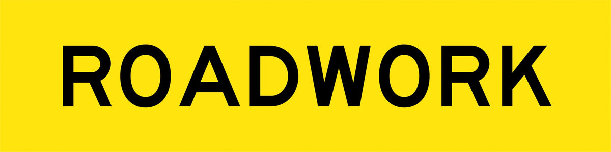 1200x300mm 6mm Corflute Class 1 Reflective Roadwork Sign