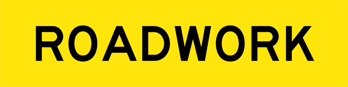 1200x300mm Roadwork Sign | Roadside Traffic Control | Uniform Safety Signs