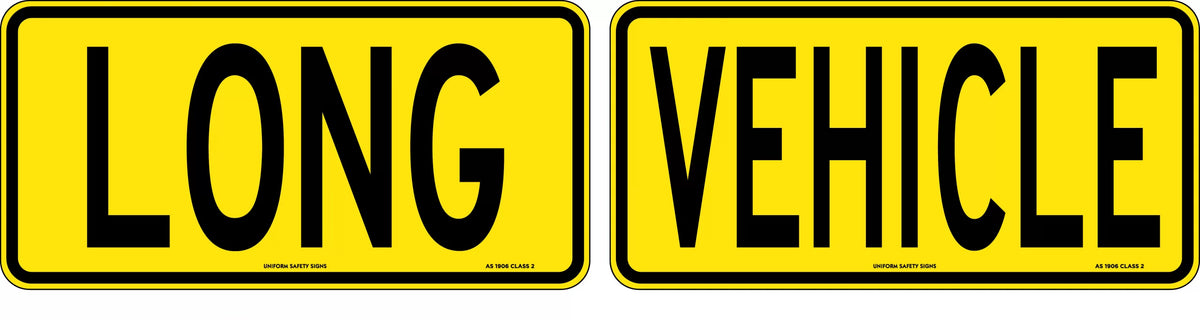 510x250mm Long Vehicle Sign | Heavy Transport | Uniform Safety Signs