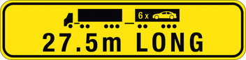 1020x250mm Metal Class 2 Hinged Road Train 27.5m Sign