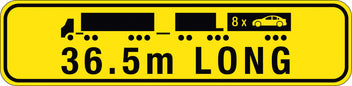 36.5m Long Road Train Sign | Heavy Haulage | Uniform Safety Signs