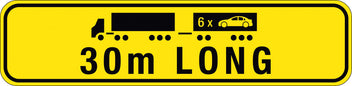 1020X250mm Metal Class 2 Hinged Road Train 30m Sign