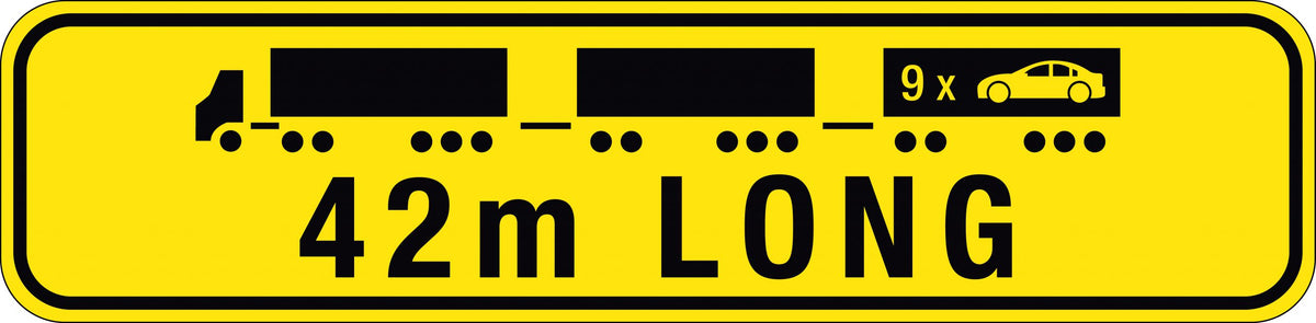 42m Long Road Train Sign | Heavy Haulage | Uniform Safety Signs