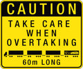 60m Long Road Train Sign | Heavy Haulage Transport | Uniform Safety Signs
