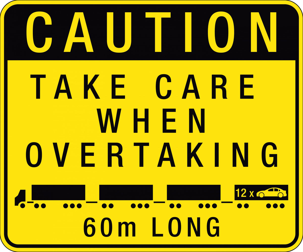 60m Long Road Train Sign | Heavy Haulage Transport | Uniform Safety Signs