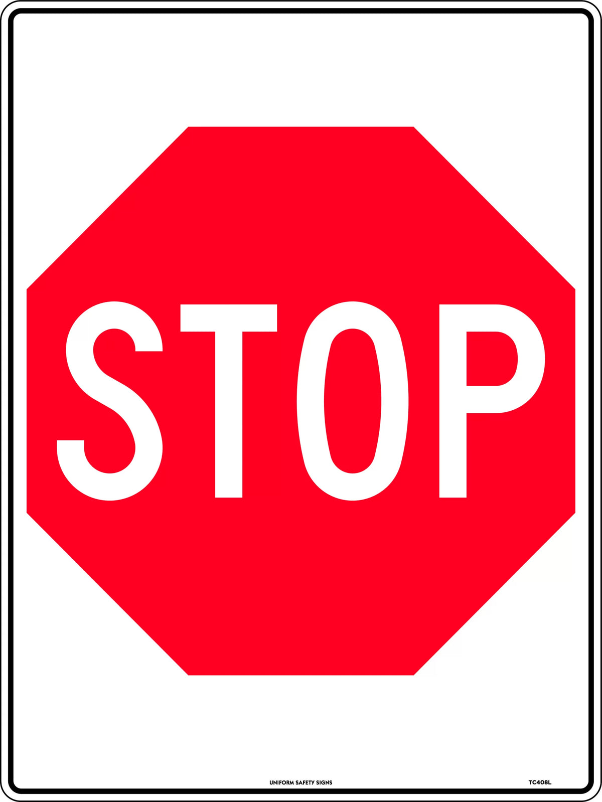 600x400mm Poly Stop Sign | Traffic Management | Uniform Safety Signs
