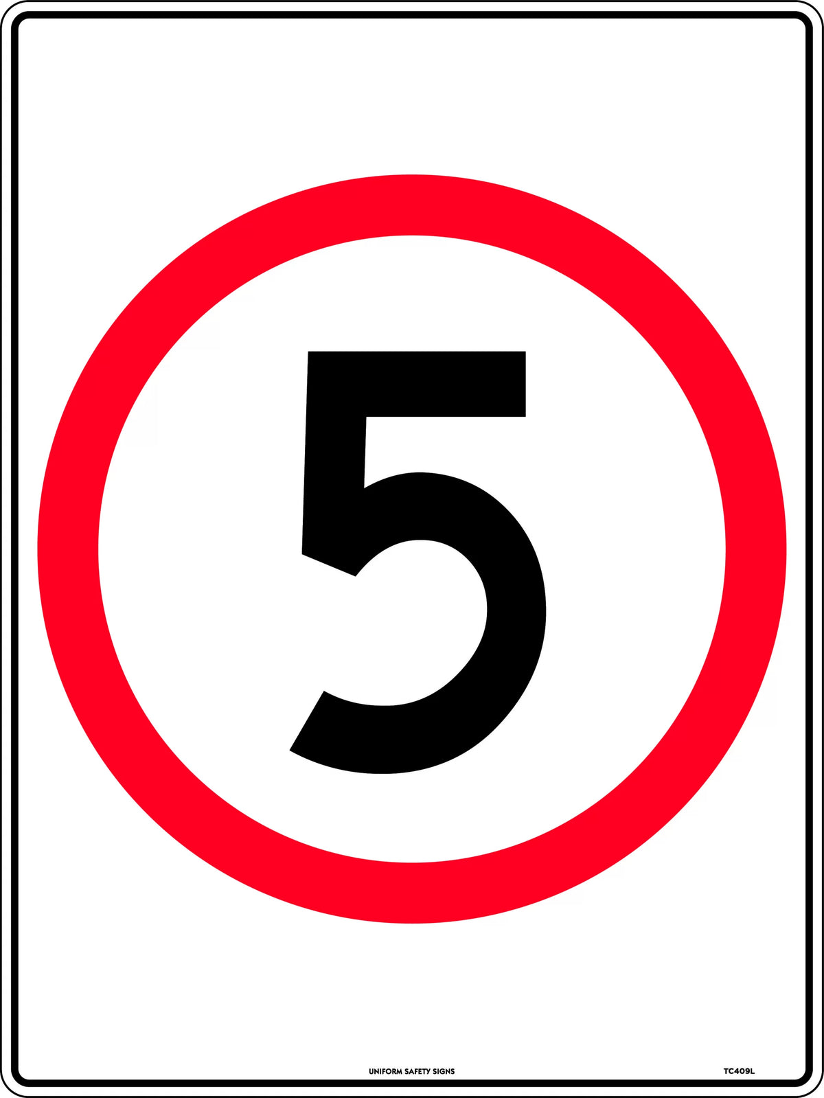300x225mm 5km Speed Roundel | Site Traffic Control | Uniform Safety Signs
