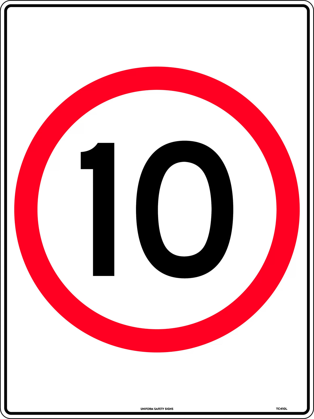 10km Speed Roundel Sign | Private Roadways | Uniform Safety Signs