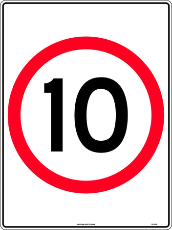 10km Speed Roundel Sign | Industrial Site Traffic | Uniform Safety Signs