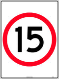 600x400mm 15km Speed Roundel | Site Traffic Control | Uniform Safety Signs