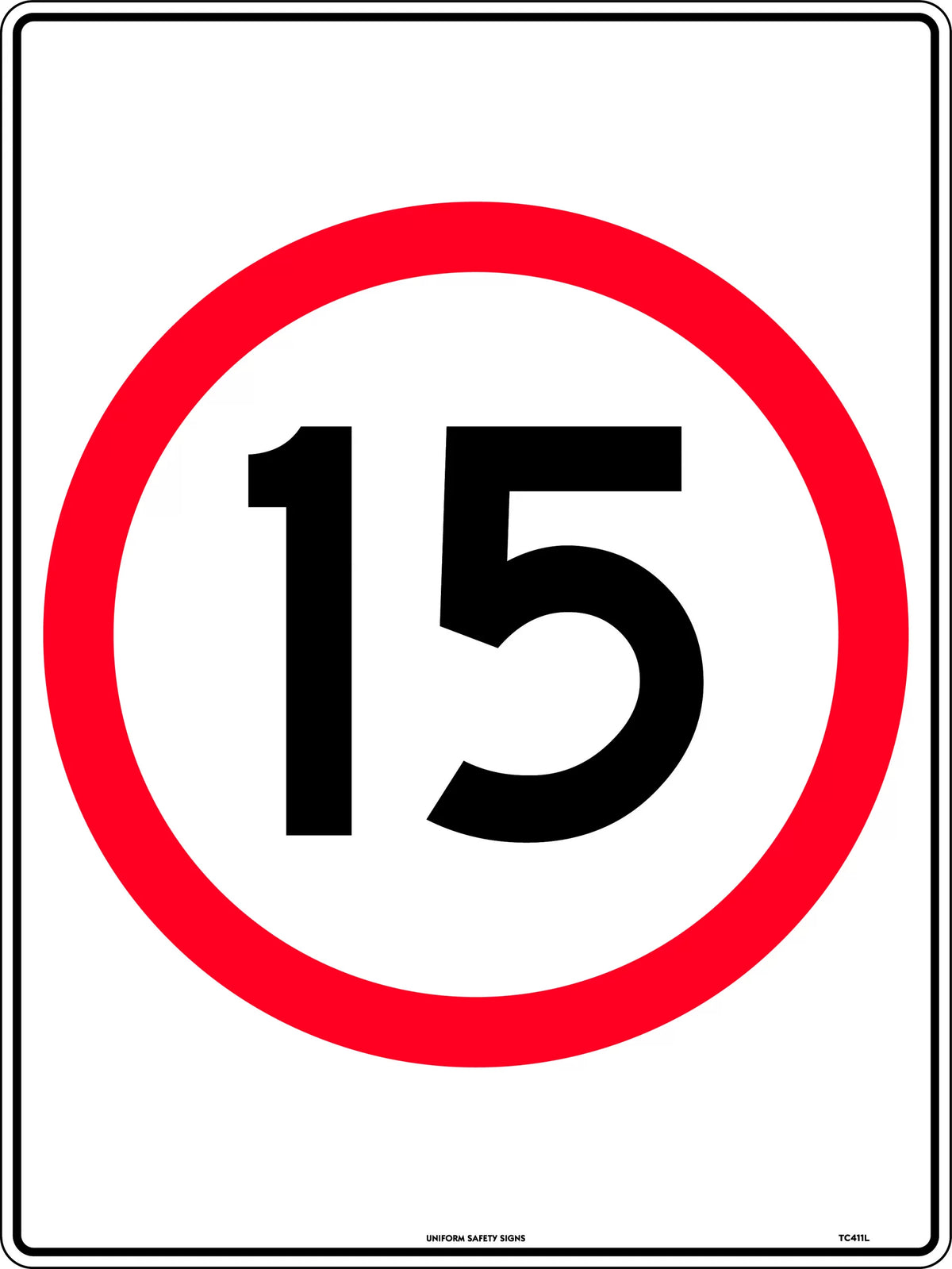 600x400mm 15km Speed Roundel | Site Traffic Control | Uniform Safety Signs