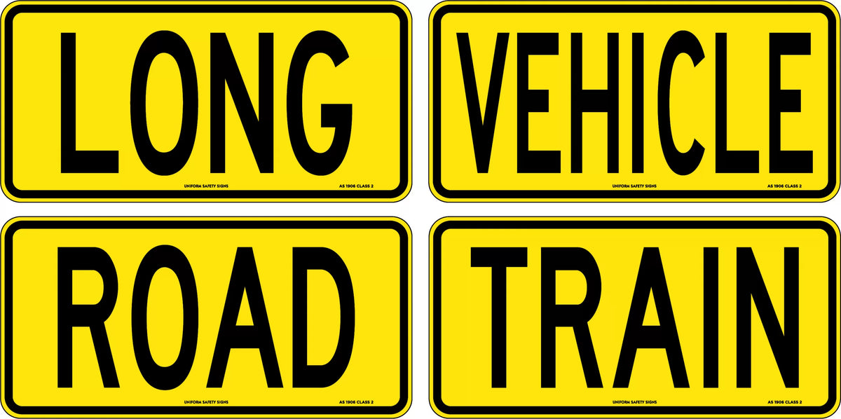 Metal Long Vehicle Road Train Sign | Heavy Haulage | Uniform Safety Signs