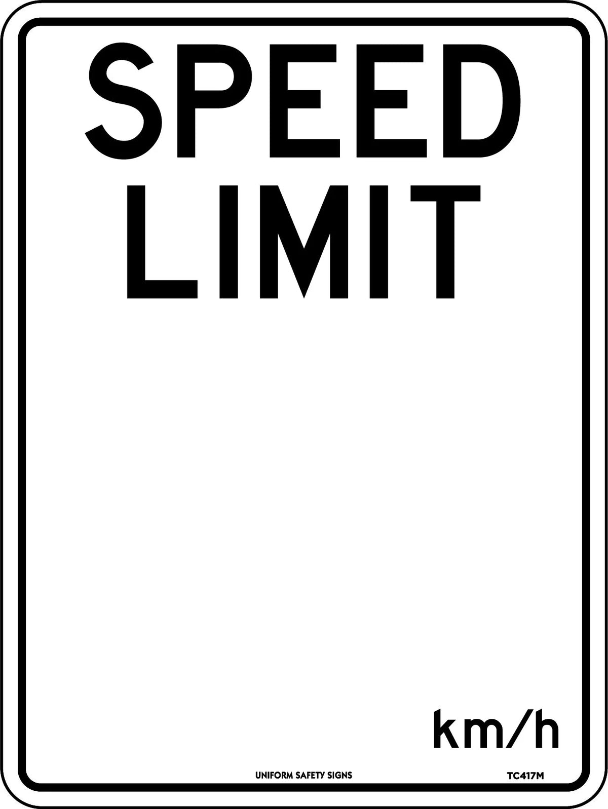 600x400mm Metal Speed Limit Sign | Industrial Sites | Uniform Safety Signs