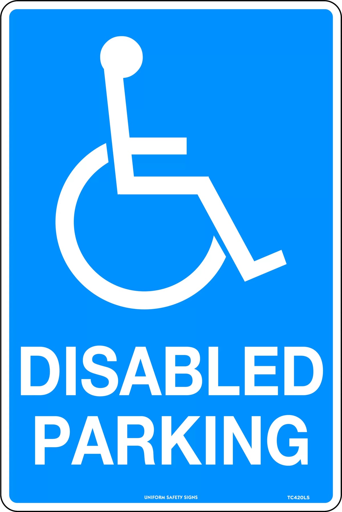 450x300mm Poly Disabled Parking Sign | Commercial Parking | Uniform Safety Signs
