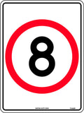8km Speed Limit Roundel | Industrial Site Access | Uniform Safety Signs