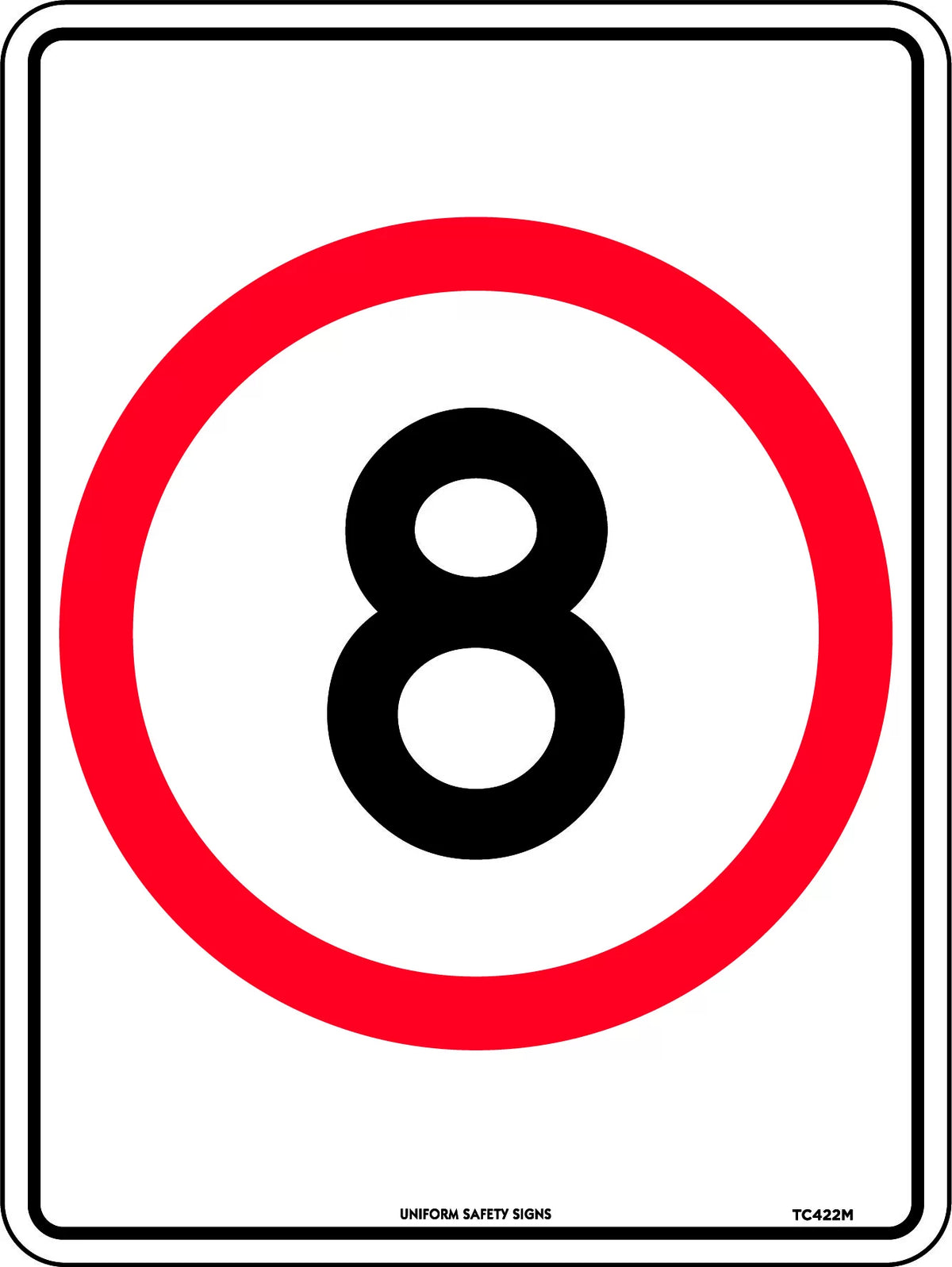 8km Speed Limit Roundel | Low-Speed Site Zones | Uniform Safety Signs