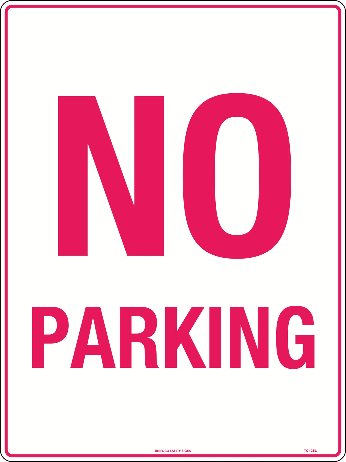 600x400mm Poly No Parking Sign | Private Car Parks | Uniform Safety Signs