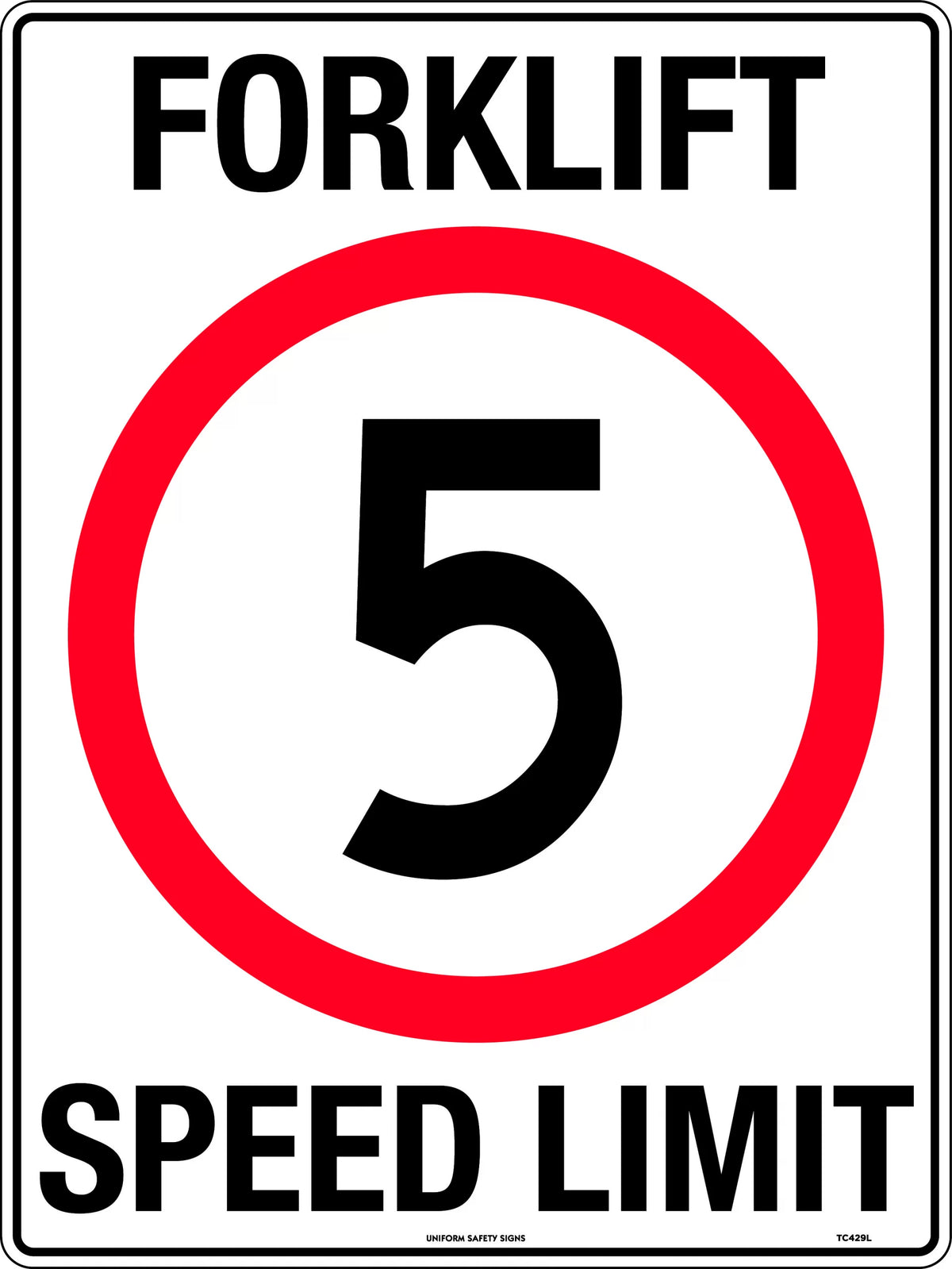 5km Forklift Speed Limit Sign | Warehouse Safety | Uniform Safety Signs