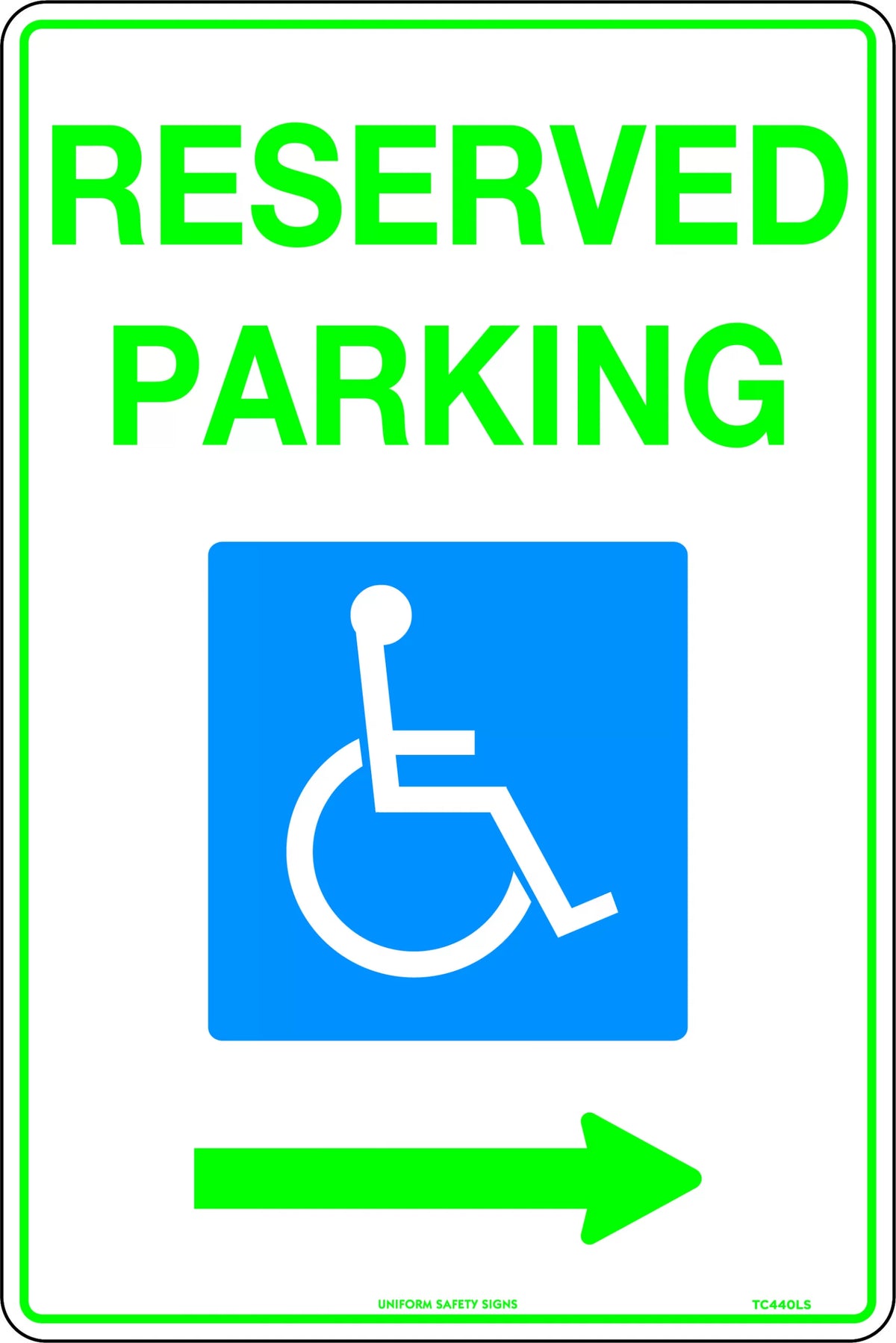 Right 450x300mm Reserved Parking Sign | Commercial Car Parks | Uniform Safety Signs